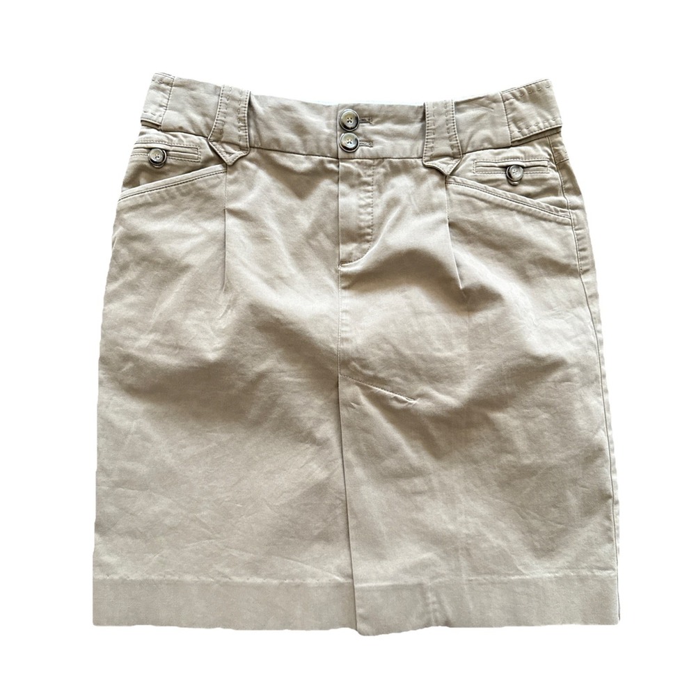 Massimo Dutti Skirt Women US 8 IT 42 Tan Cotton Stretch Mini A Line